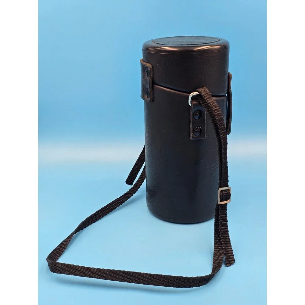 Vintage Hard Black Leather Camera Lens Case 7